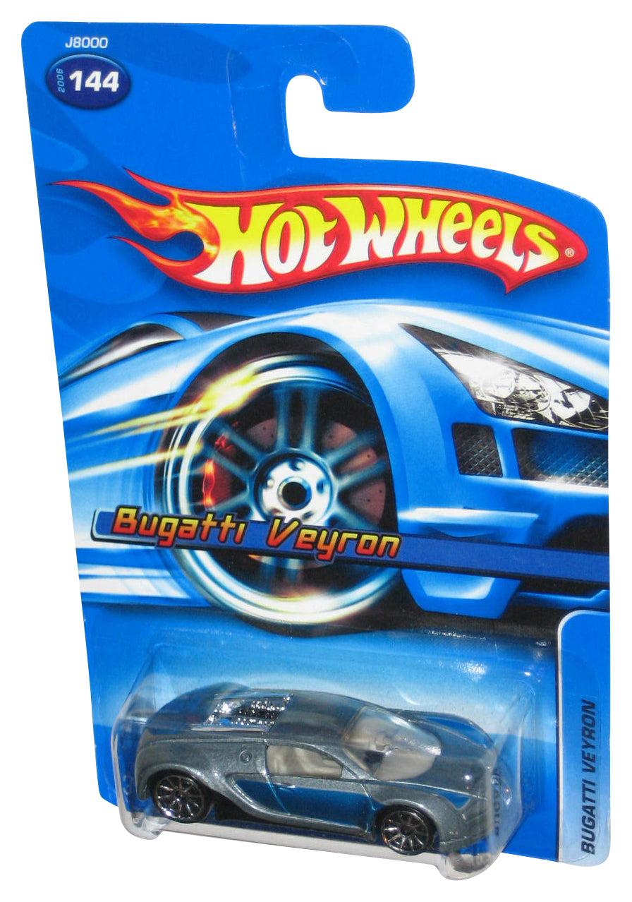 Hot Wheels Bugatti Veyron (2005) Mattel Blue & Silver Car #144