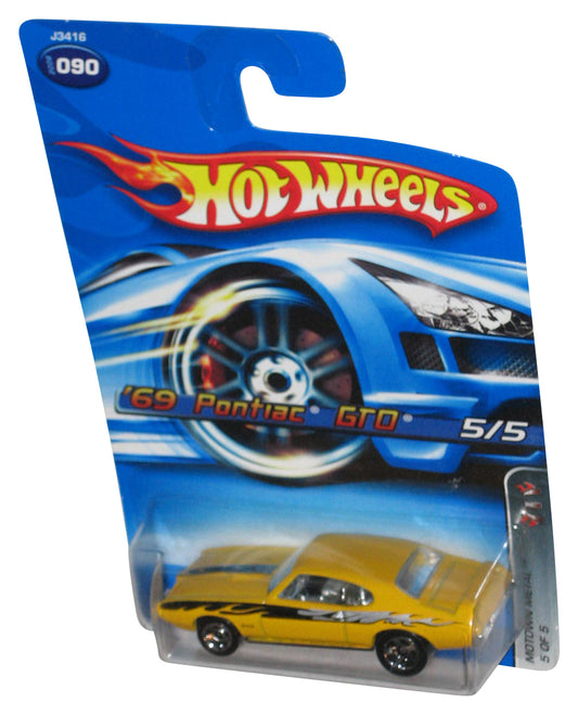 Hot Wheels Motown Metal 5/5 (2006) Yellow '69 Pontiac GTO Car #090