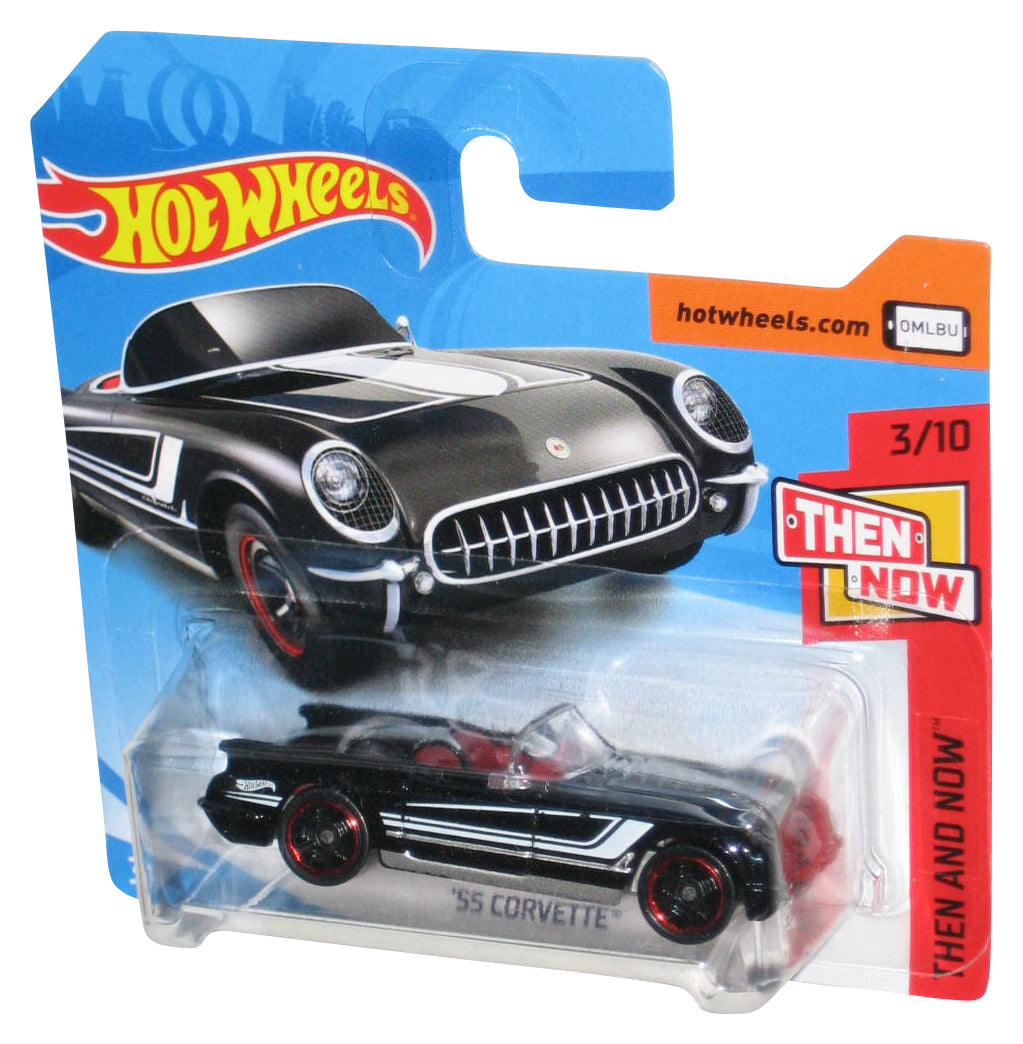 Hot Wheels Then And Now (2017) Black '55 Corvette Toy Car 3/10 - (Short Card)