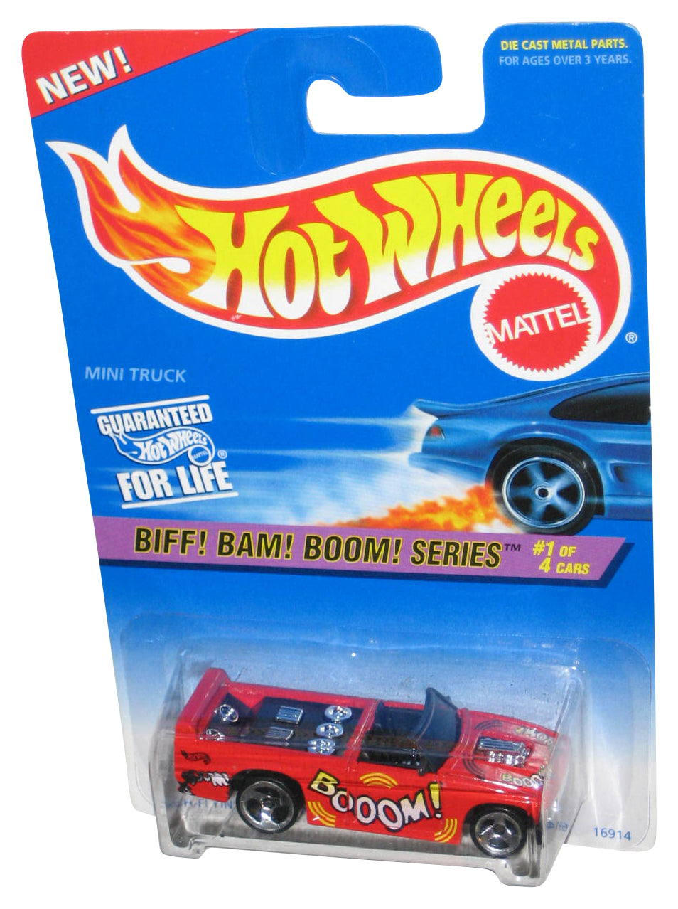 Hot Wheels Biff! Bam! Boom! Series 1/4 (1996) Red Mini Truck Toy Car #541