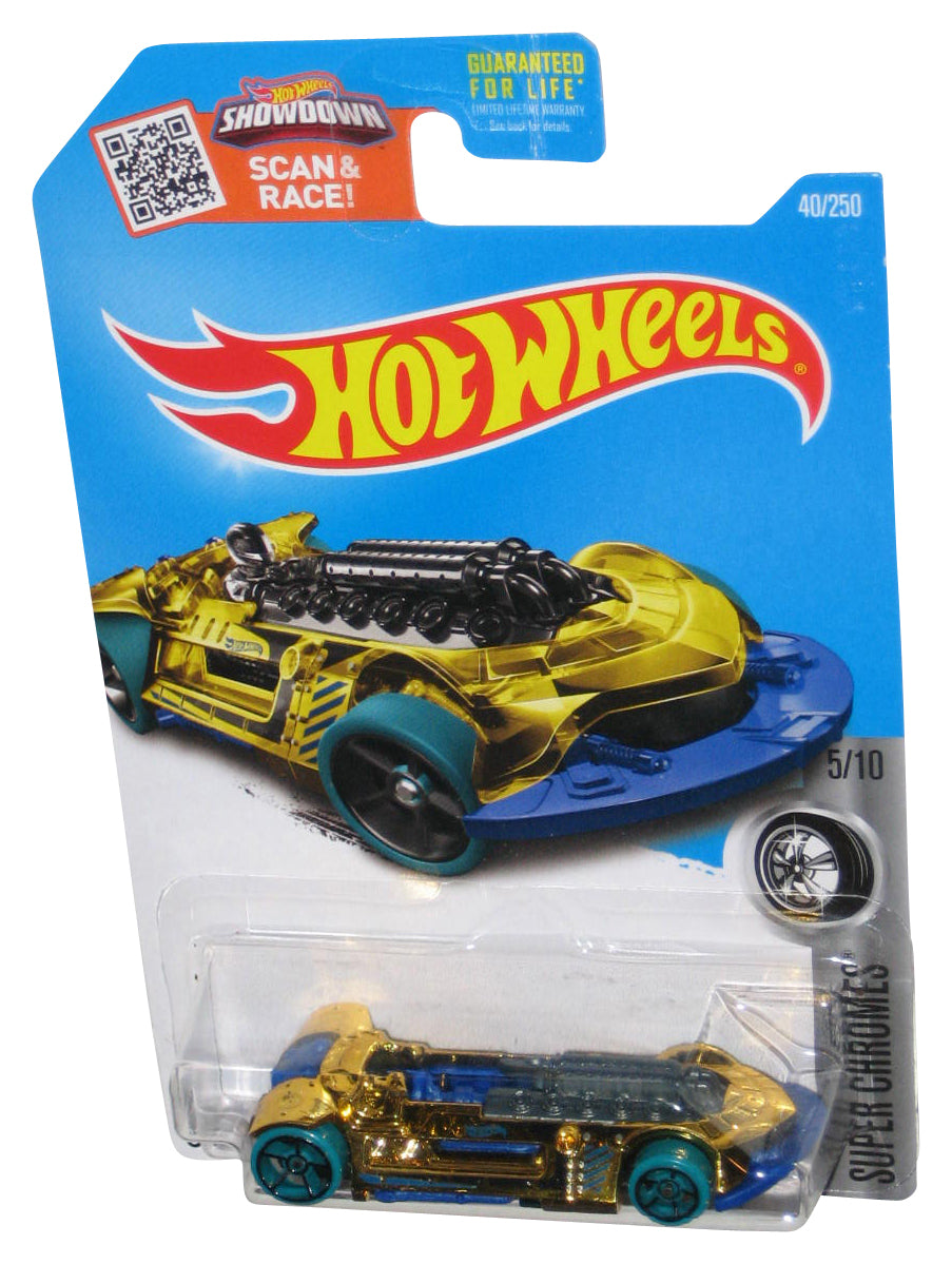 Hot Wheels Super Chromes 5/10 (2015) Gold & Blue X-Steam Toy Car 40/250