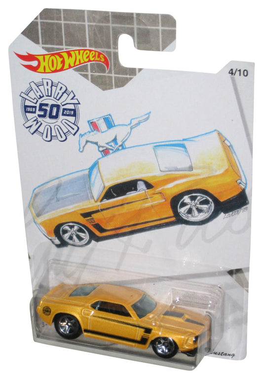 Hot Wheels Larry Wood 50th (2018) Yellow '69 Ford Mustang Car 4/10 - (Cracked Plastic)