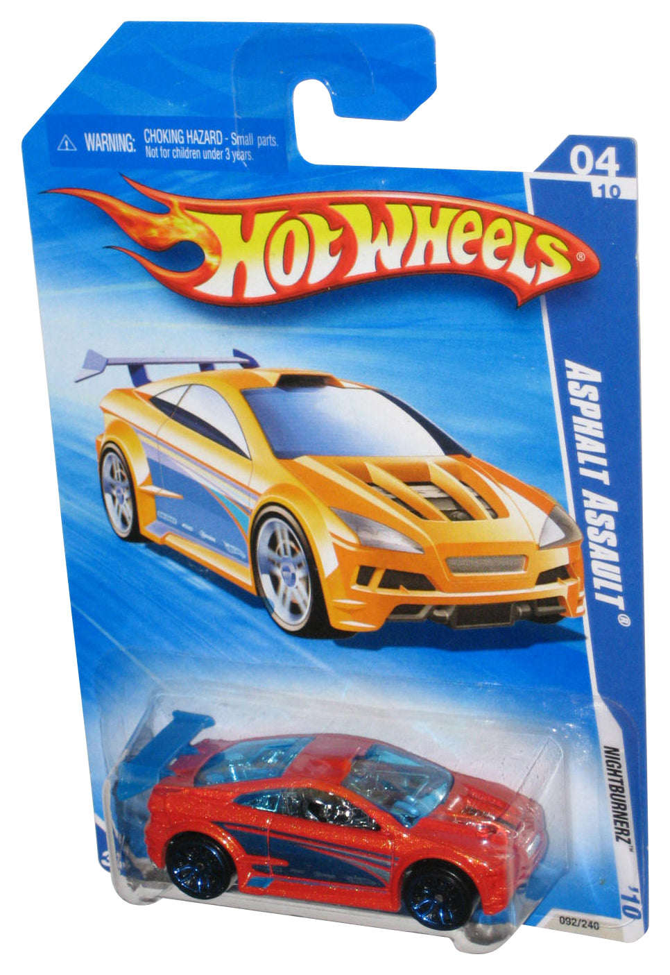 Hot Wheels Nightburnerz '10 Orange Asphalt Assault Toy Car 092/240