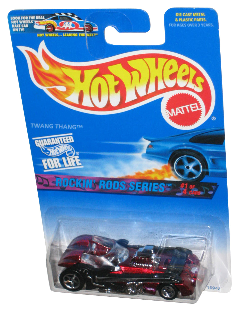 Hot Wheels Rockin' Rods 1/4 (1996) Black Twang Thang Toy Car #569