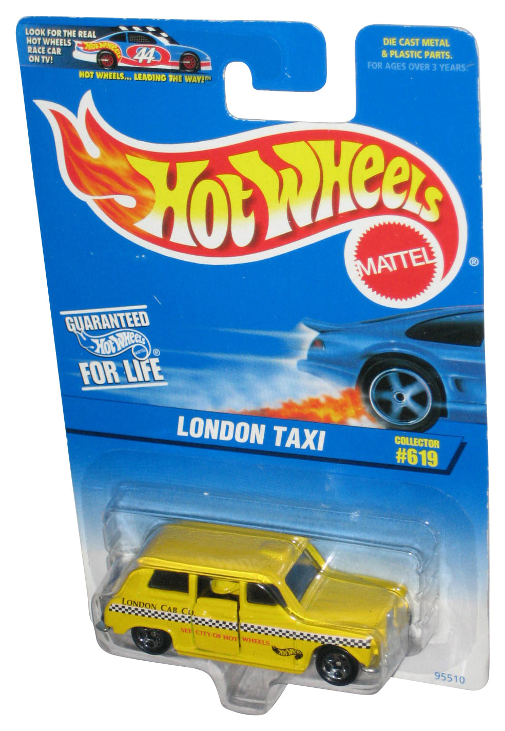 Hot Wheels London Taxi Yellow Collector (1996) Mattel Toy Car #619
