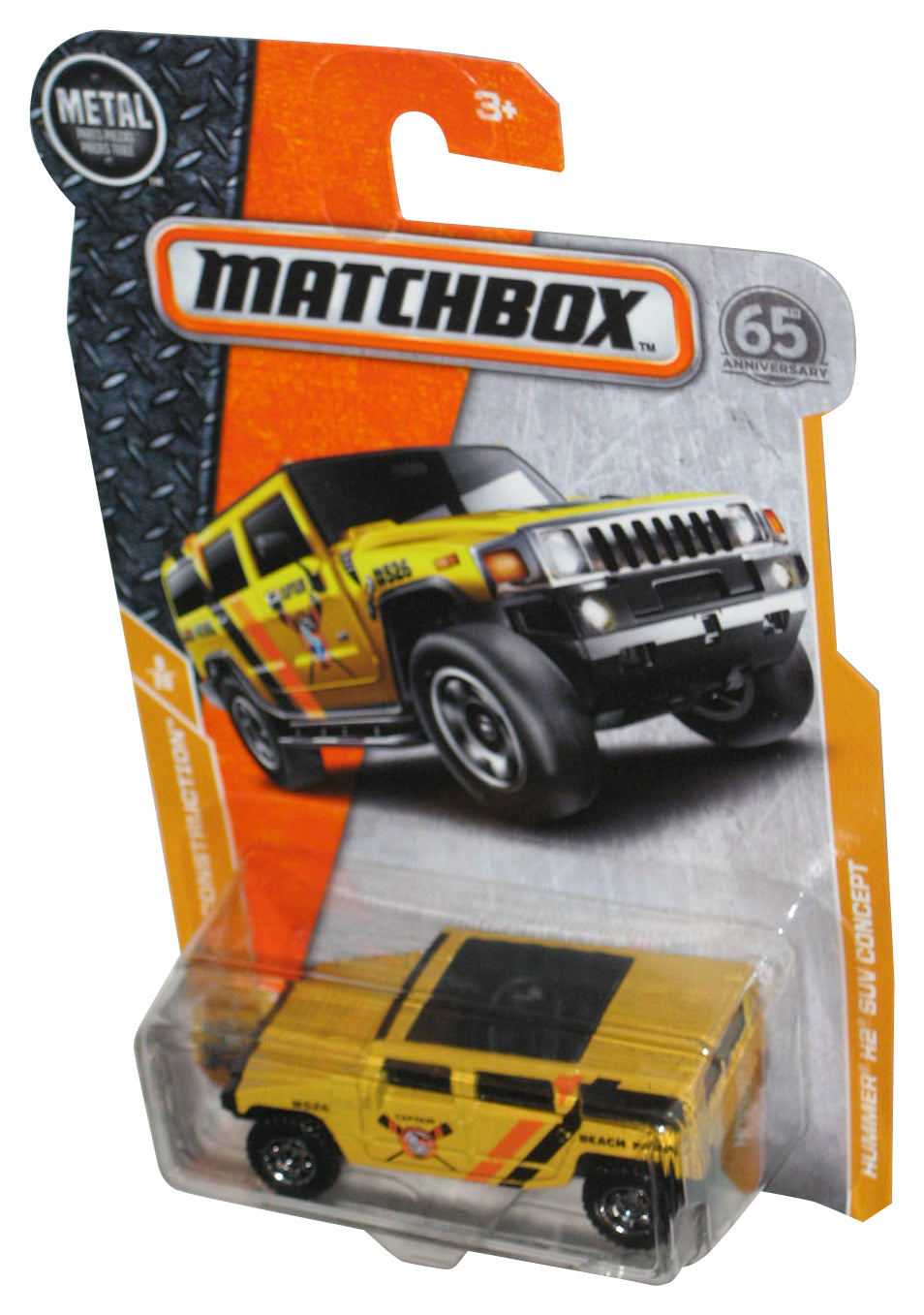 Matchbox MBX Construction 8/20 (2017) Yellow Hummer H2 SUV Concept Car 43/125