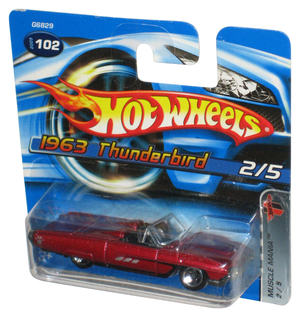 Hot Wheels Muscle Mania 2/5 (2005) Red 1963 Thunderbird Toy Car #102 - (Short Card)