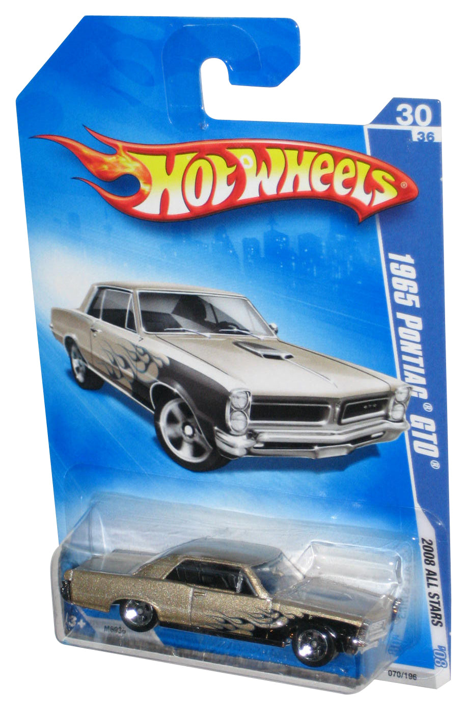 Hot Wheels 2008 All Stars Gold 1965 Pontiac GTO Toy Car 070/196