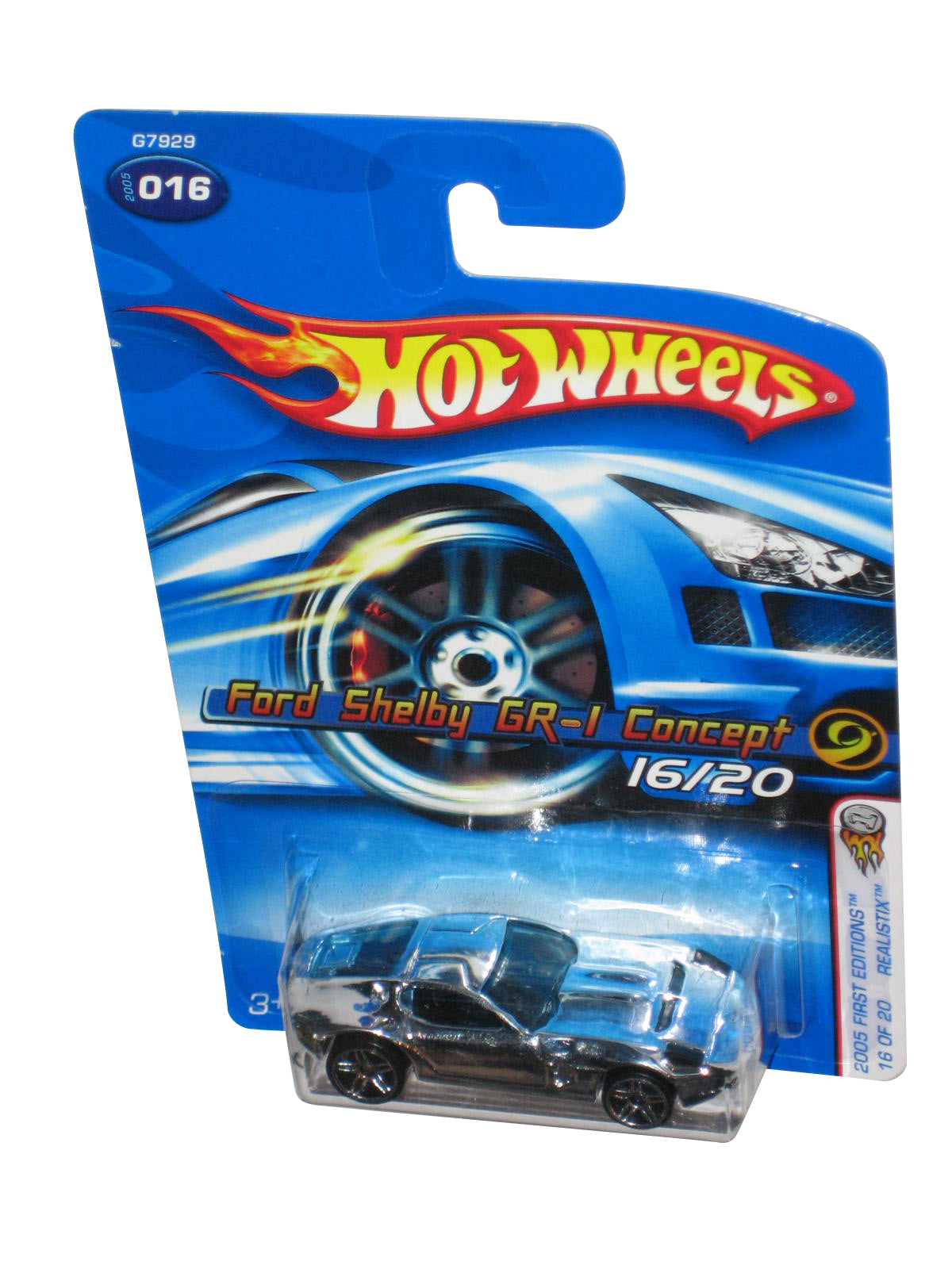 Hot Wheels 2005 First Editions 16/20 Realistix Silver Chrome Ford Shelby GR-1 Concept Car #016