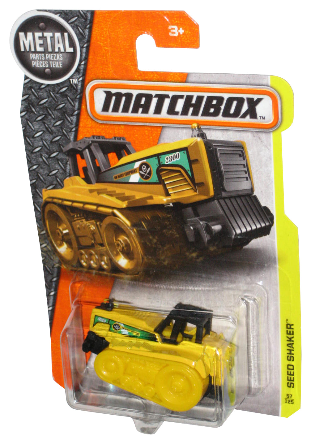 Matchbox Yellow Seed Shaker (2016) Mattel Construction Toy 57/125