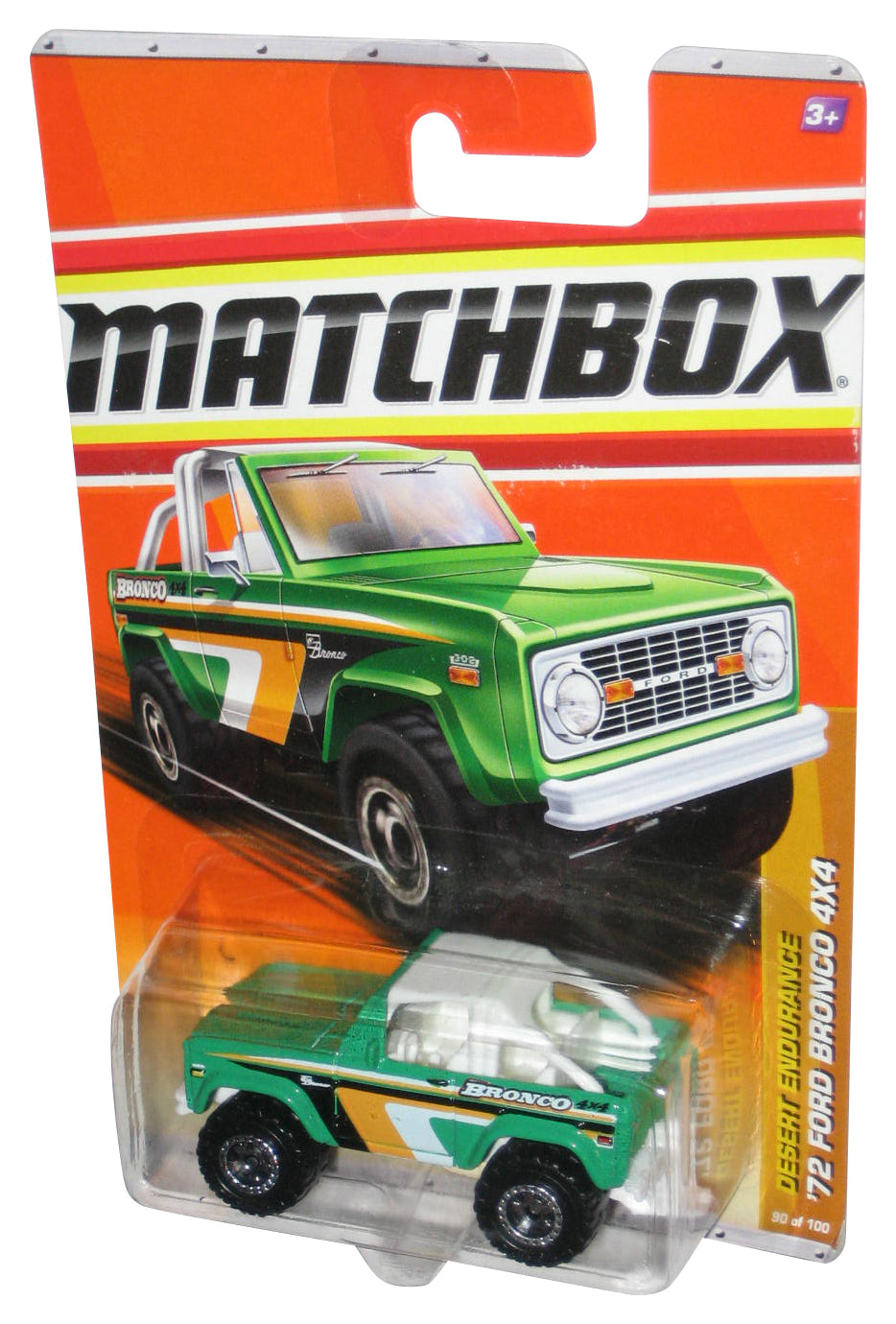 Matchbox Desert Endurance (2010) Green '72 Ford Bronco 4x4 Toy 90/100