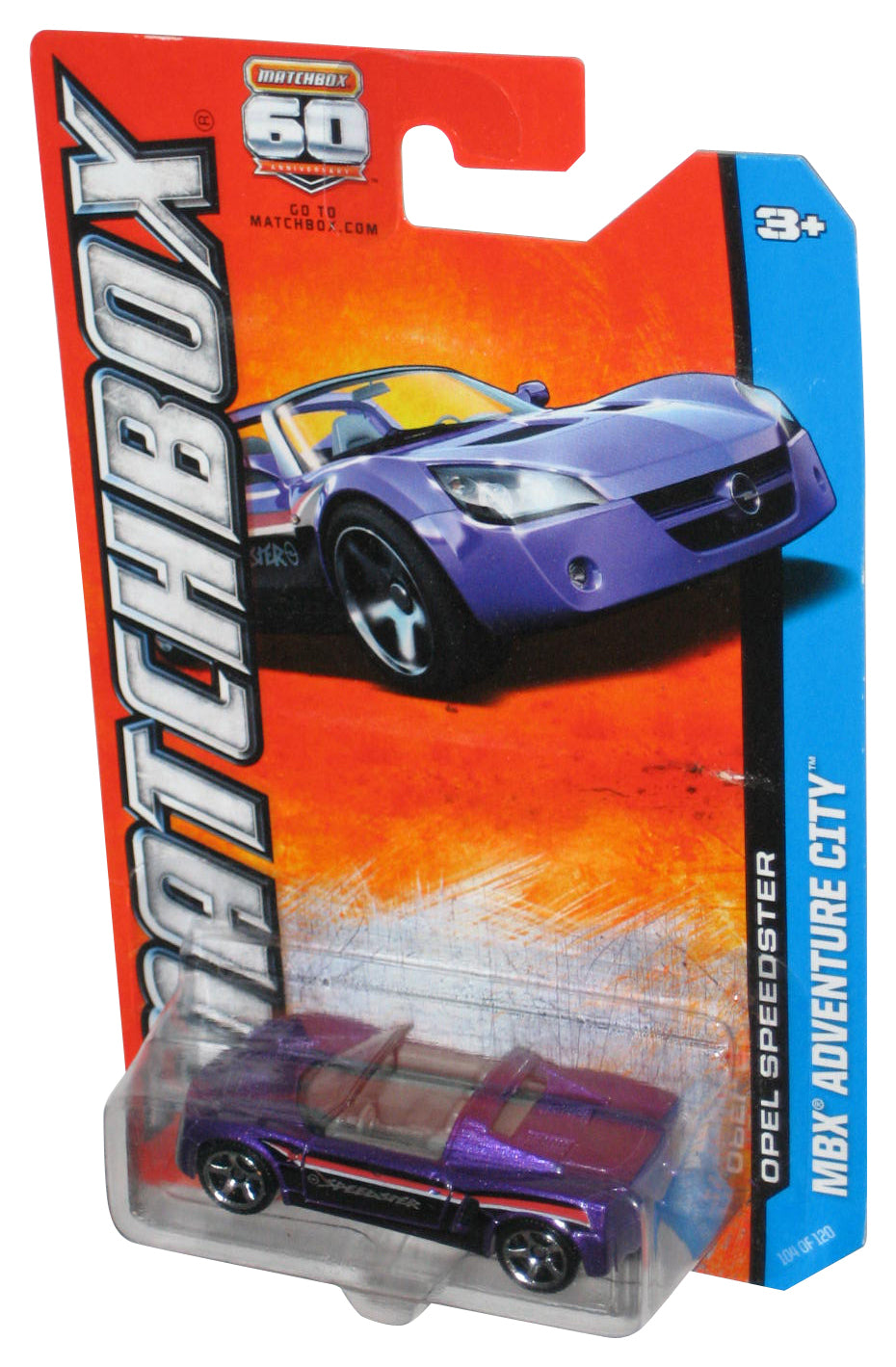 Matchbox MBX Adventure City (2012) Purple Opel Speedster Toy Car 104/120