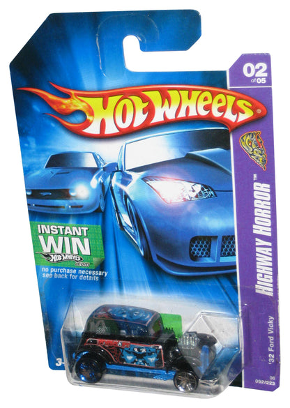 Hot Wheels Highway Horror 2/5 (2006) Black '32 Ford Vicky Toy Car 092/223 - (Instant Win Card)