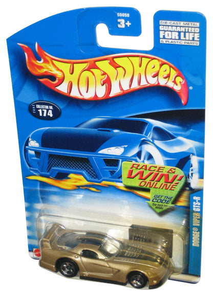 Hot Wheels Dodge Viper GTS-R (2002) Mattel Gold Toy Car #174
