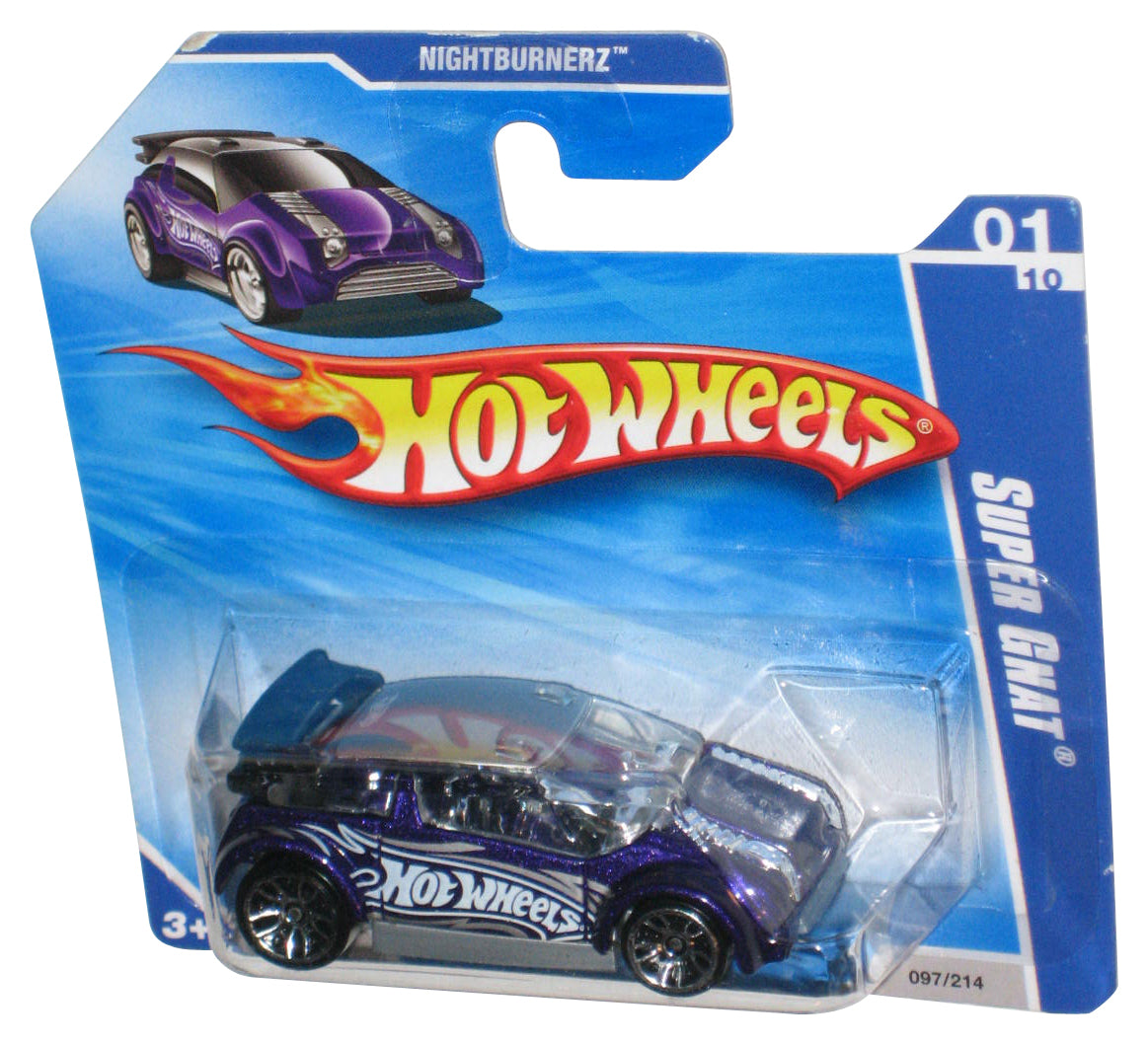 Hot Wheels Nightburnerz 01/10 (2009) Purple Super Gnat Toy Car 097/214 - (Short Card)