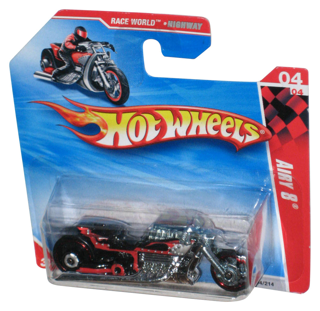 Hot Wheels Race World Highway 04/04 (2009) Airy 8 Orange Motorcycle Bike 194/214 - (Short Card)
