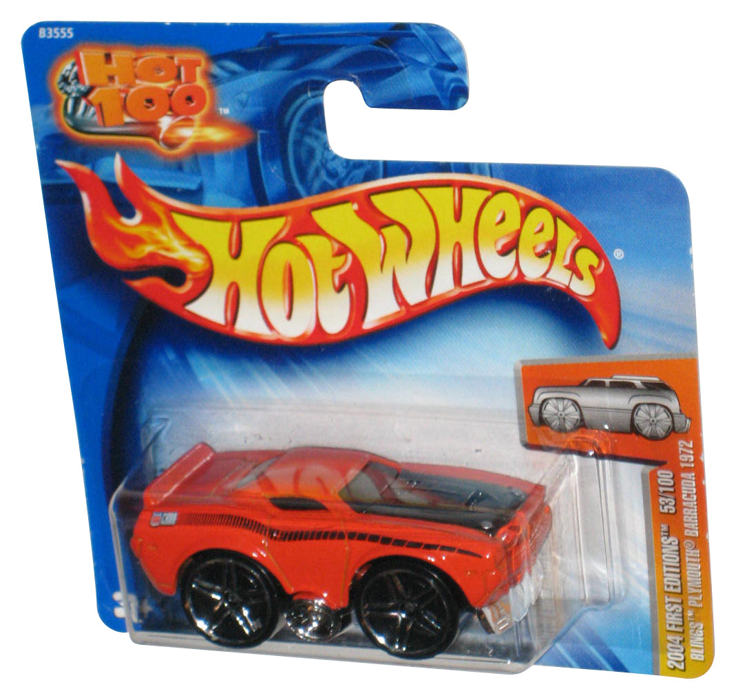 Hot Wheels Hot 100 2004 First Editions 53/100 Orange Blings Plymouth Barracuda 1972 Car - (Short Card)