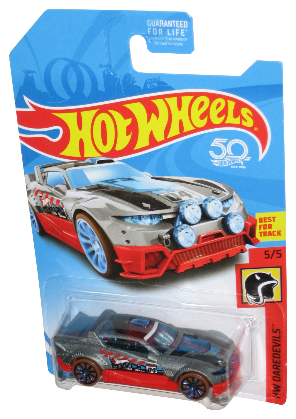 Hot Wheels HW Daredevils 5/5 (2017) Gray & Red Rally Cat Toy Car