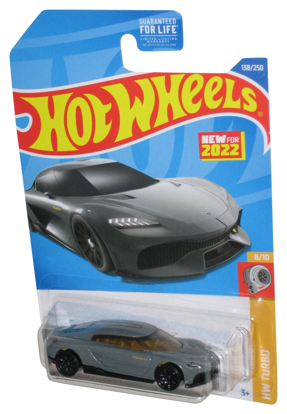 Hot Wheels HW Turbo 8/10 (2022) Gray Koenigsegg Gemera Car 138/250