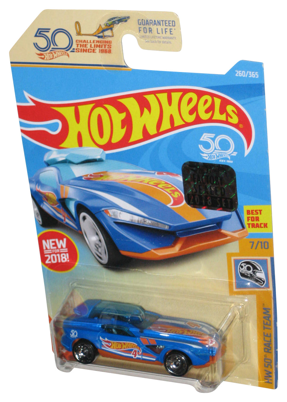 Hot Wheels HW 50 Race Team 7/10 (2017) Blue Fast Master Car 260/365 - (Factory Sealed Sticker)