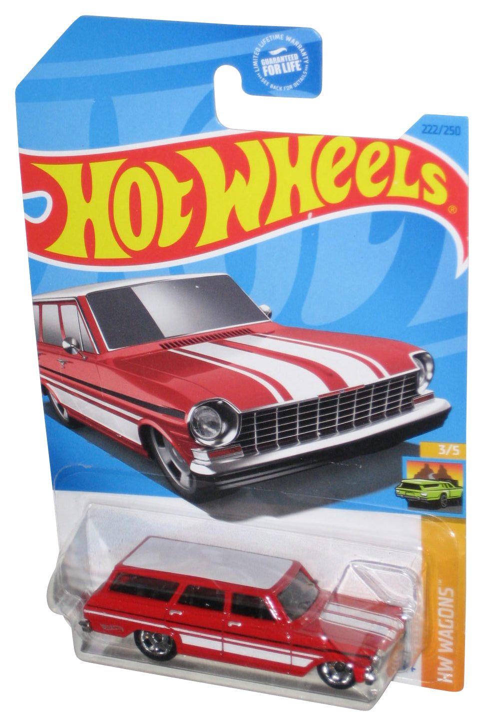 Hot Wheels HW Wagons 3/5 (2021) Red '64 Chevy Nova Wagon Car 222/250