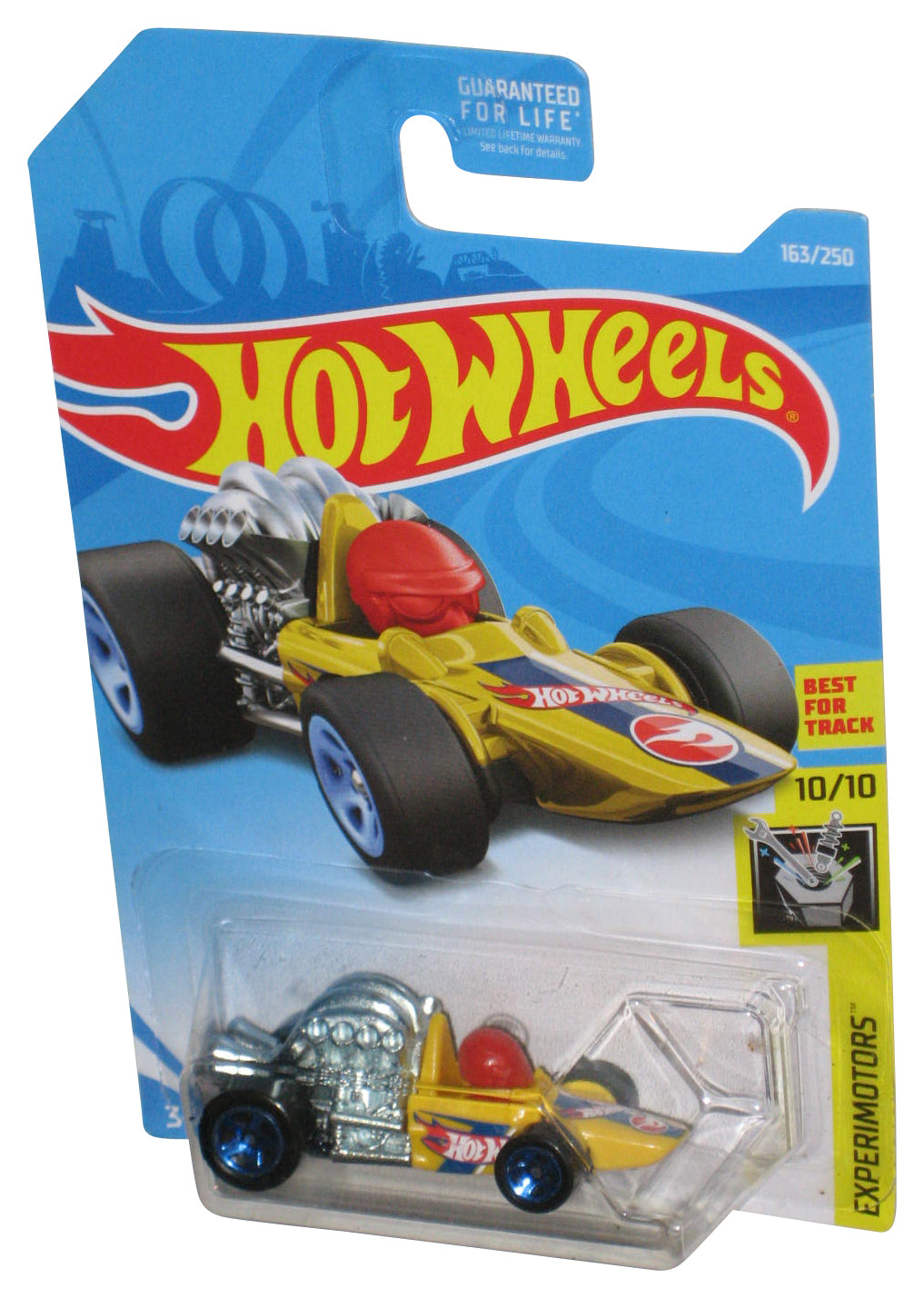 Hot Wheels Experimotors 10/10 (2017) Yellow Head Starter Toy Car 163/250