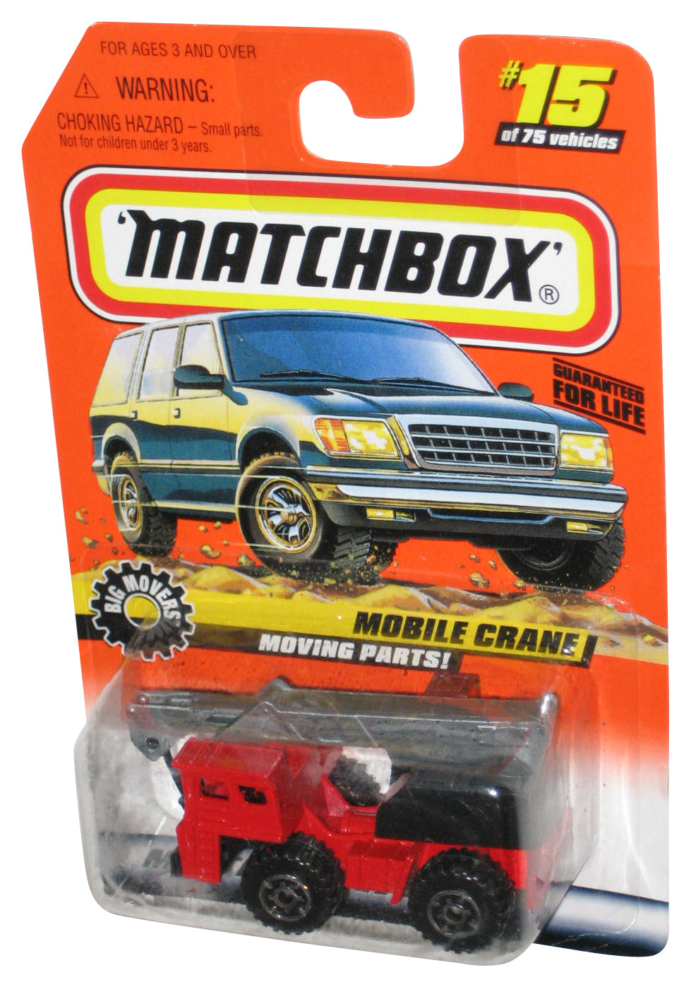 Matchbox Big Movers (1997) Red Mobile Crane Moving Parts Toy #15/75