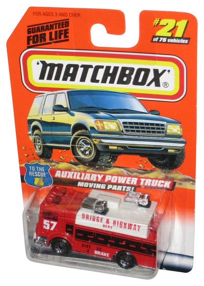 Matchbox To The Rescue (1997) Bridge & Highway Auxiliary Power Truck Red Toy #21/75