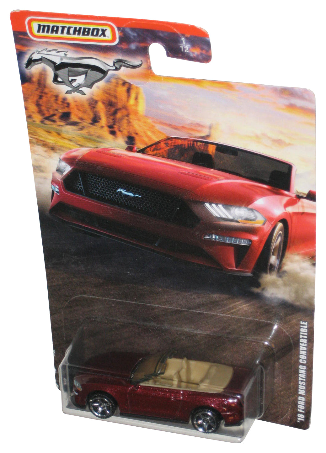 Matchbox Red '18 Ford Mustang Convertible (2019) Mattel Toy Car 1/12