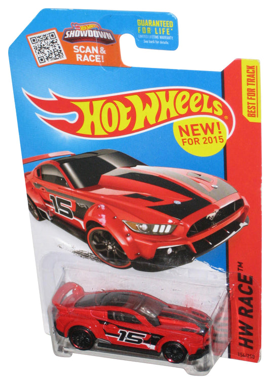 Hot Wheels HW Race (2013) Red Custom '15 Ford Mustang Car 154/250 - (Card Corner Wear)