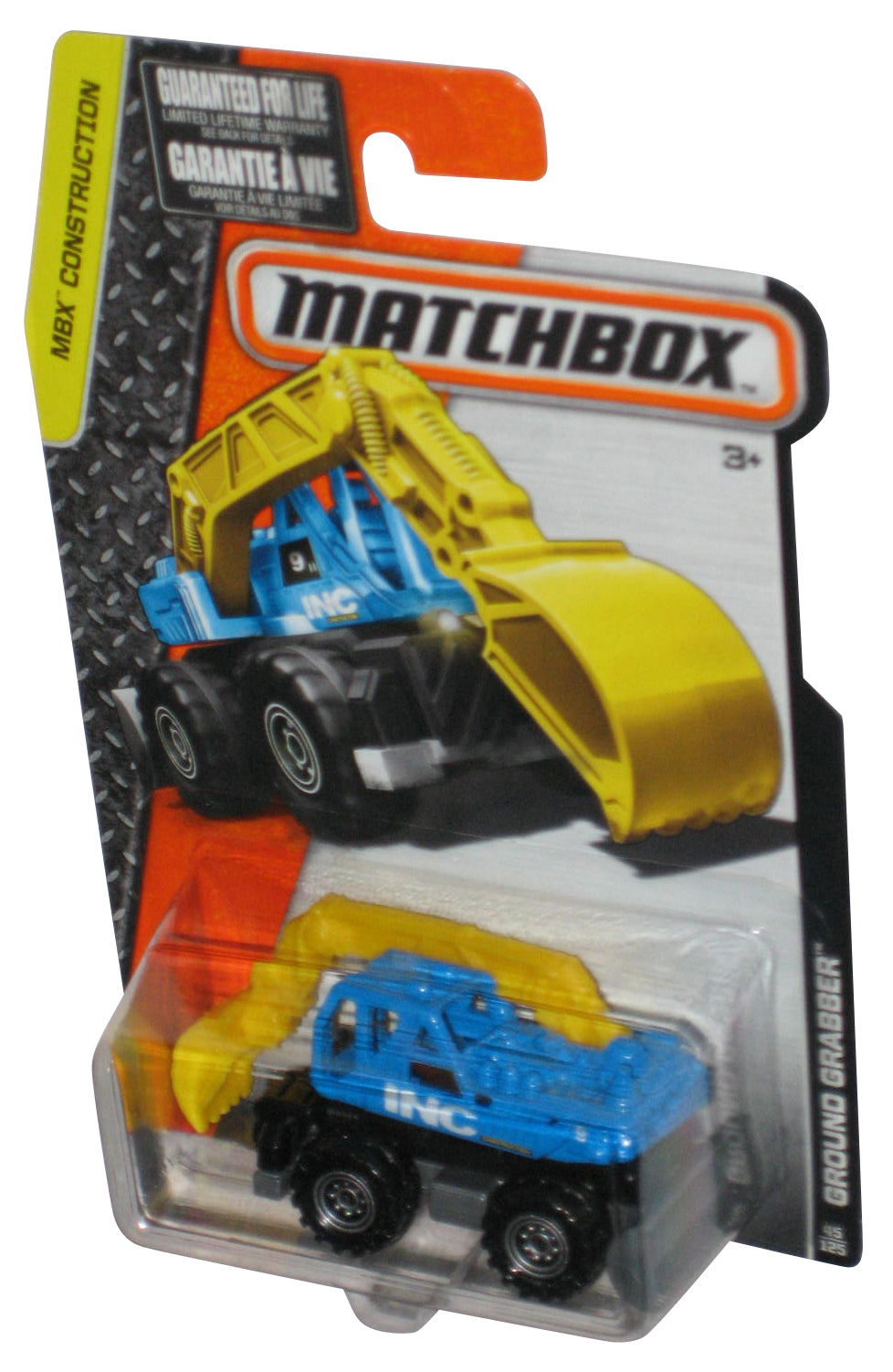 Matchbox MBX Construction (2015) Blue & Yellow Ground Grabber Toy 45/125