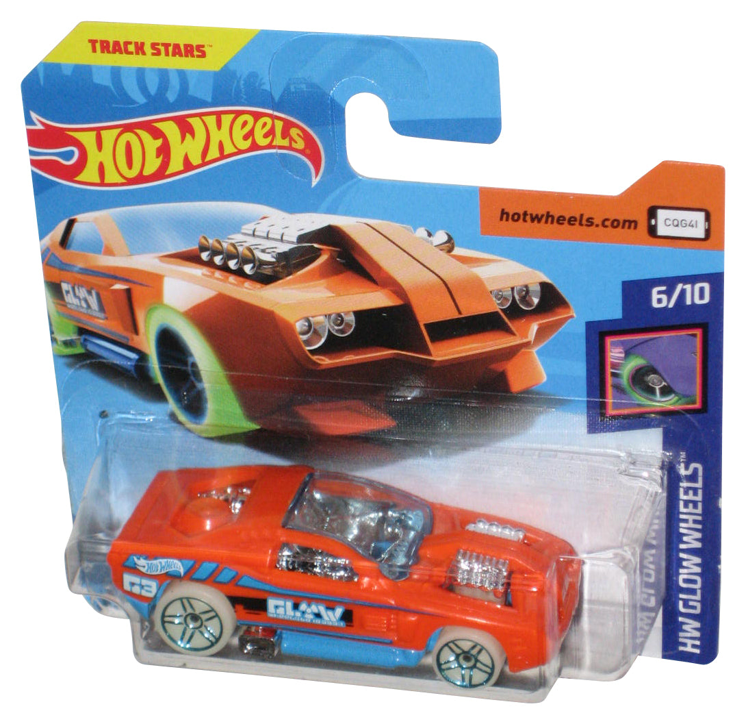 Hot Wheels HW Glow Wheels 6/10 (2017) Orange Hollowback Toy Car - (Short Card)