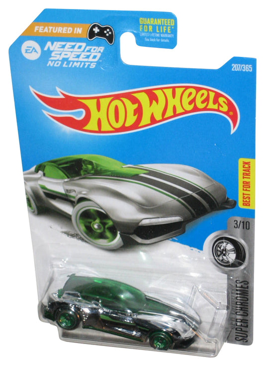 Hot Wheels Super Chromes 3/10 (2015) Silver Gazella GT Car 207/365 - (Need For Speed No Limits Card)