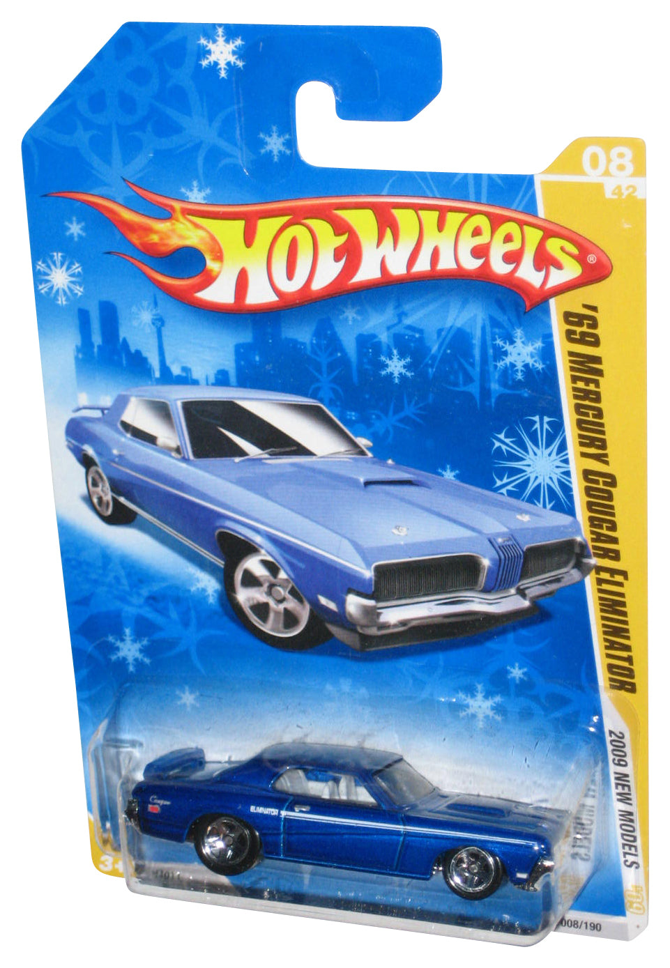 Hot Wheels 2009 New Models Blue '69 Mercury Cougar Eliminator Car 008/190 - (Snowflake Card)