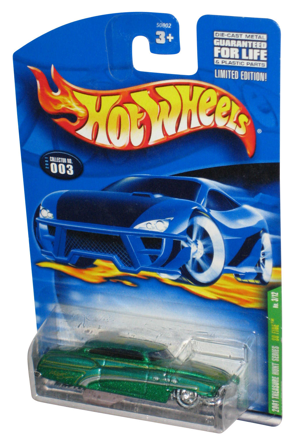 Hot Wheels 2001 Treasure Hunt Series 3/12 So Fine Green Toy Car #003