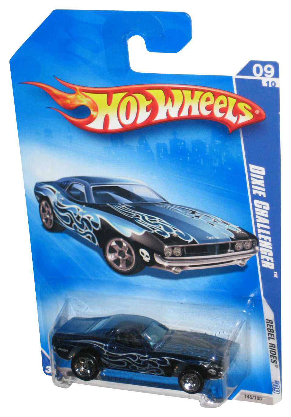 Hot Wheels Rebel Rides 09/10 '09 Blue Dixie Challenger Toy Car 145/190