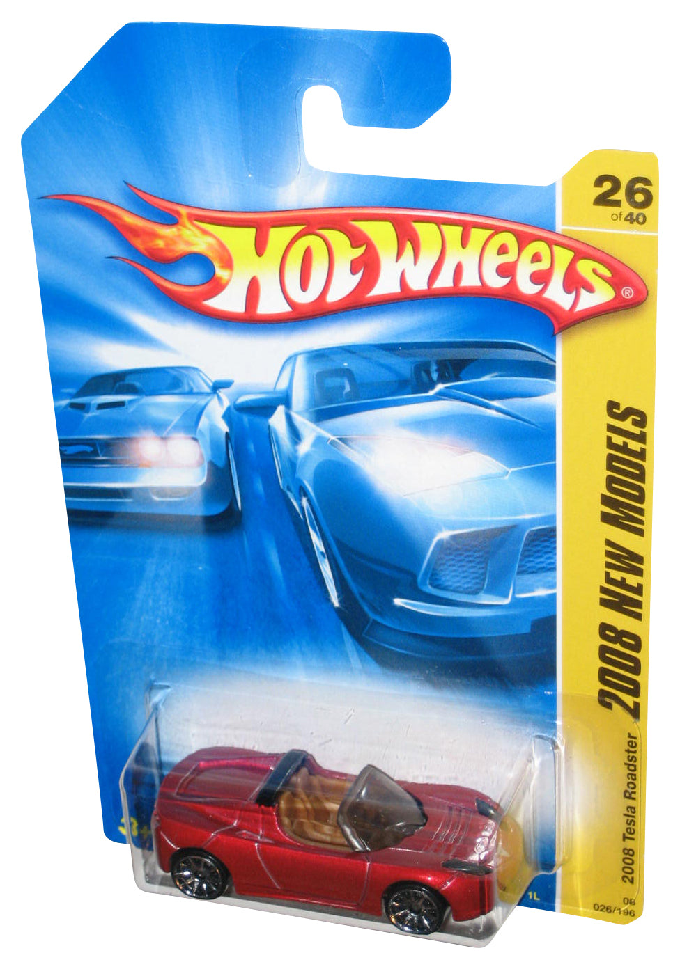 Hot Wheels 2008 New Models 26/40 Tesla Roadster Red Toy Car 026/196
