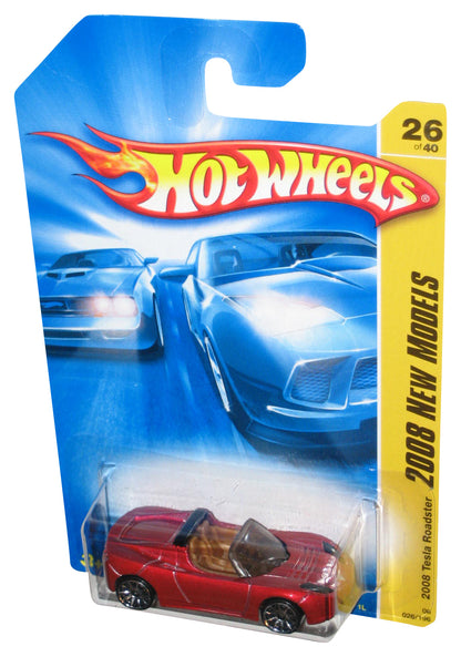 Hot Wheels 2008 New Models 26/40 Tesla Roadster Red Toy Car 026/196