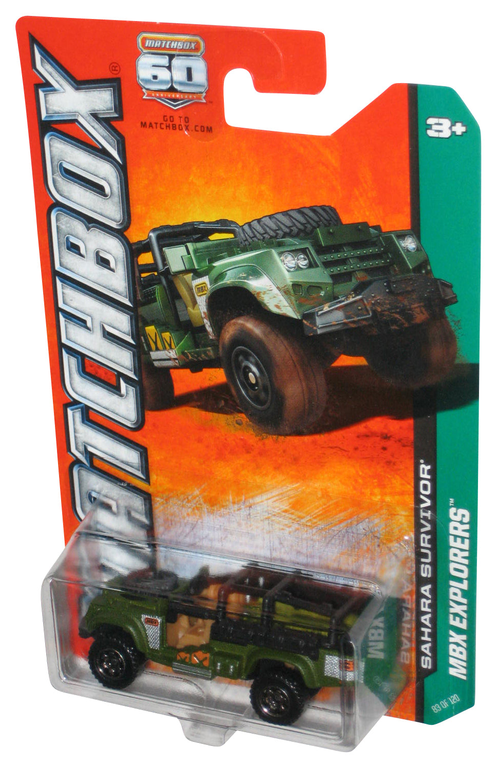 Matchbox MBX Explorers (2012) Sahara Survivor Green Toy Car 83/120