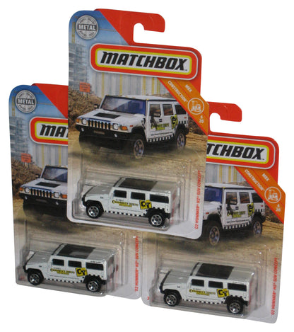 Matchbox MBX Construction 6/20 (2018) White '02 Hummer H2 SUV Concept Toy Car 40/100 - (Lot of 3)