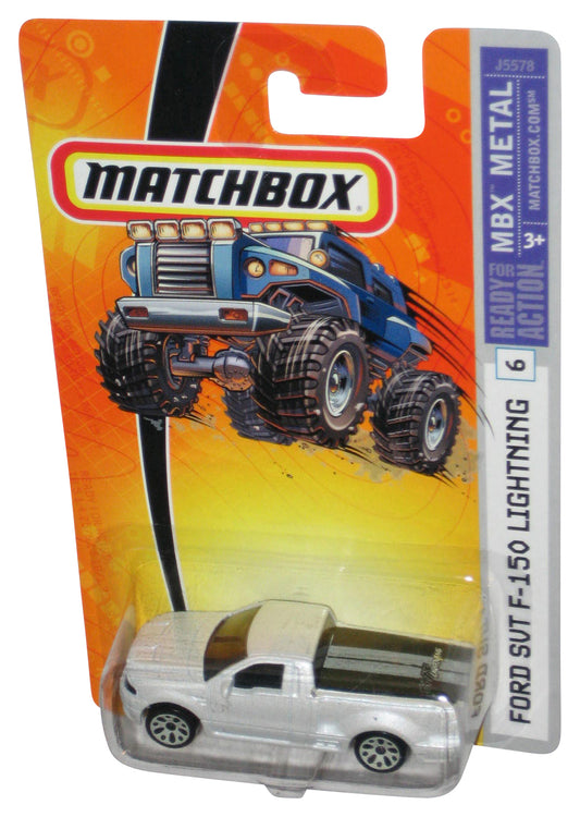 Matchbox MBX Metal (2005) White Ford SVT F-150 Lightning Toy Truck #6 - (Gray Rim Tires)