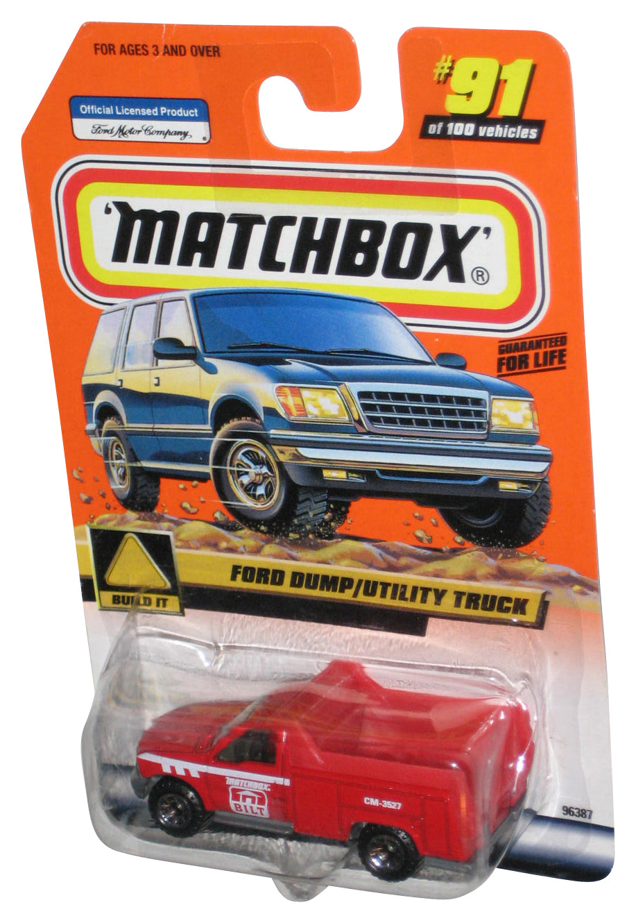 Matchbox Build It (2000) Red Ford Dump Utility Truck Toy 91/100 - (Dented Plastic)