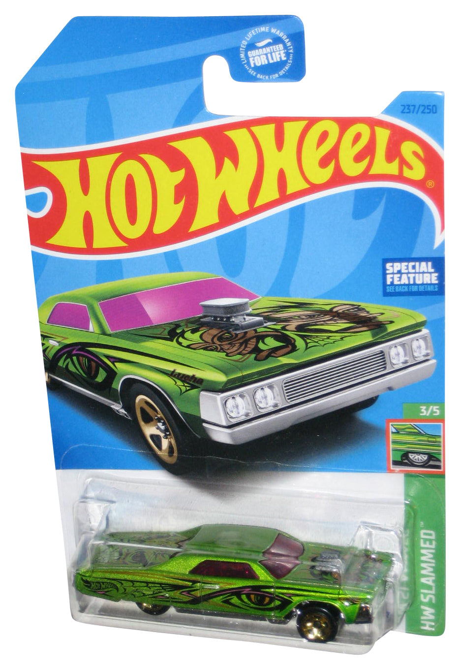 Hot Wheels HW Slammed 3/5 (2021) Green Layin' Lowrider Toy Car 237/250
