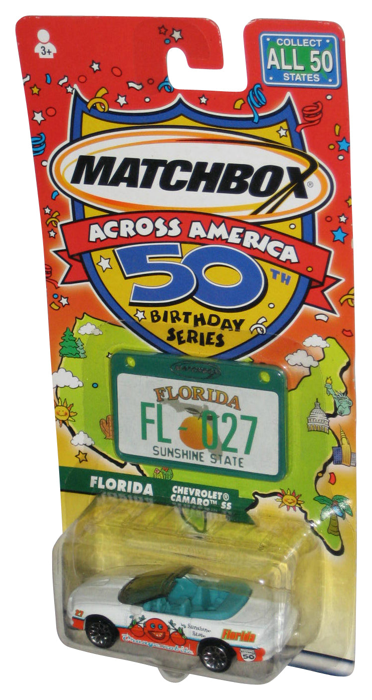 Matchbox Across America 50th Birthday (2001) White Florida Chevrolet Camaro SS Car