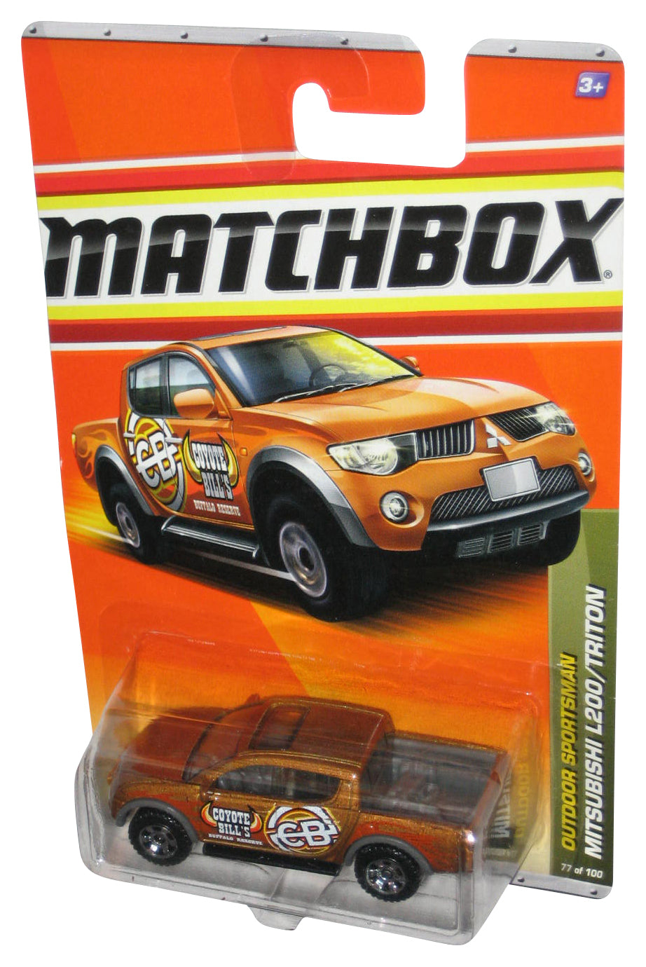 Matchbox Outdoor Sportsman (2009) Mitsubishi L200/Triton Toy Truck 77/100 - (Coyote Bill's)