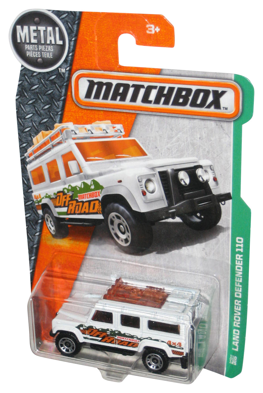 Matchbox Land Rover Defender 110 (2016) Mattel White Toy Car 110/125