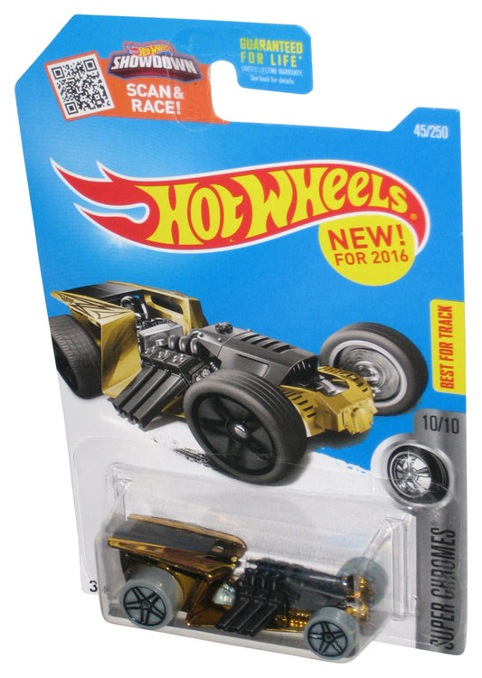 Hot Wheels Super Chromes 10/10 (2015) Gold & Black Z-Rod Toy Car 45/250
