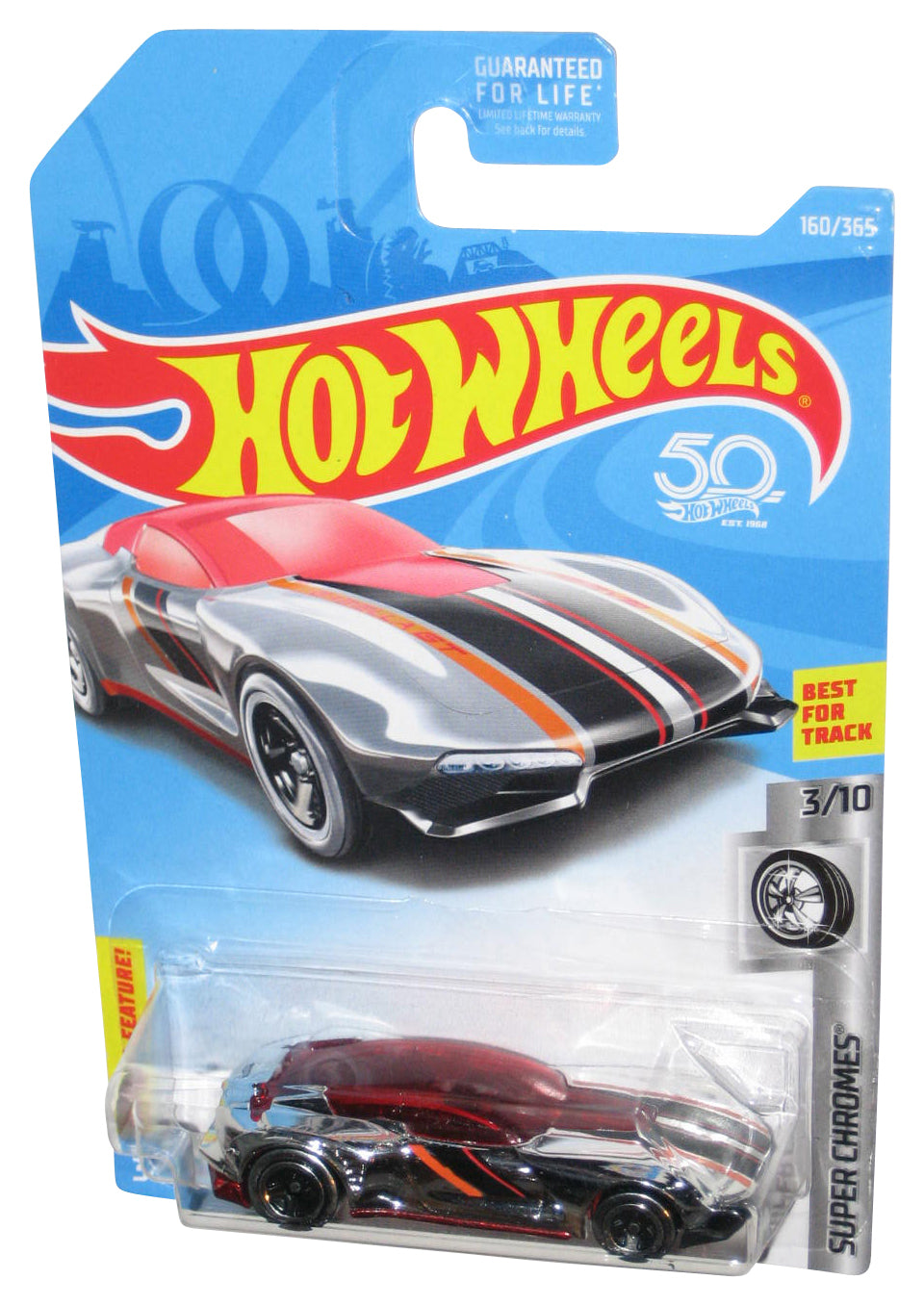 Hot Wheels Super Chromes 3/10 (2017) Silver Gazella GT Car 160/365