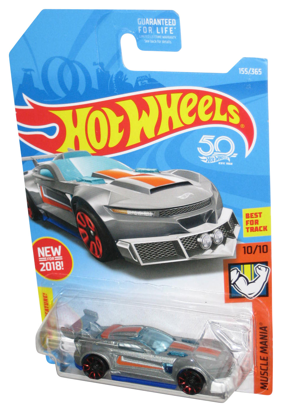 Hot Wheels Muscle Mania 10/10 (2018) Gray Track Ripper Toy Car 155/365