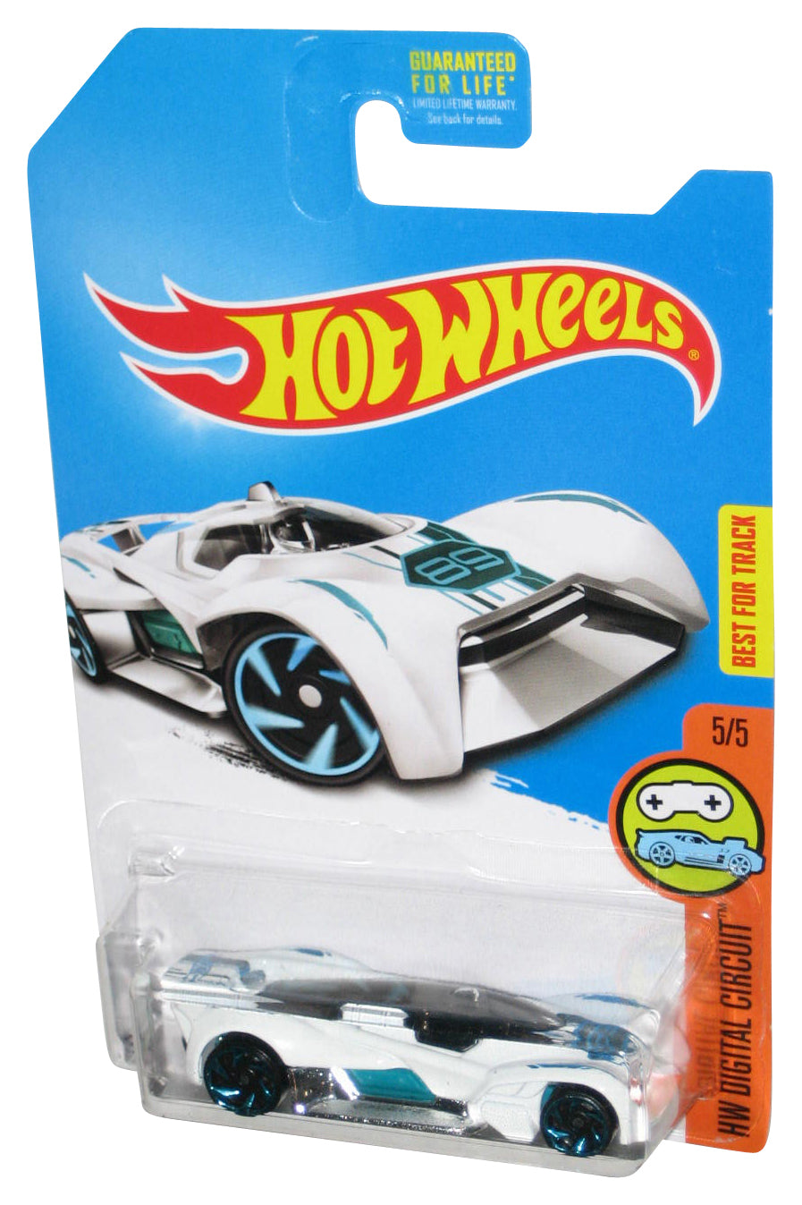 Hot Wheels HW Digital Circuit (2015) White Futurismo Toy Car 5/5